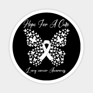 Hope For A Cure Butterfly Gift 3 Lung cancer Magnet